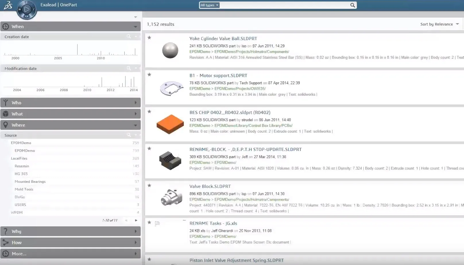 Find and Reuse Existing Parts, 2D/3D Designs and Related Documentation with EXALEAD OnePart